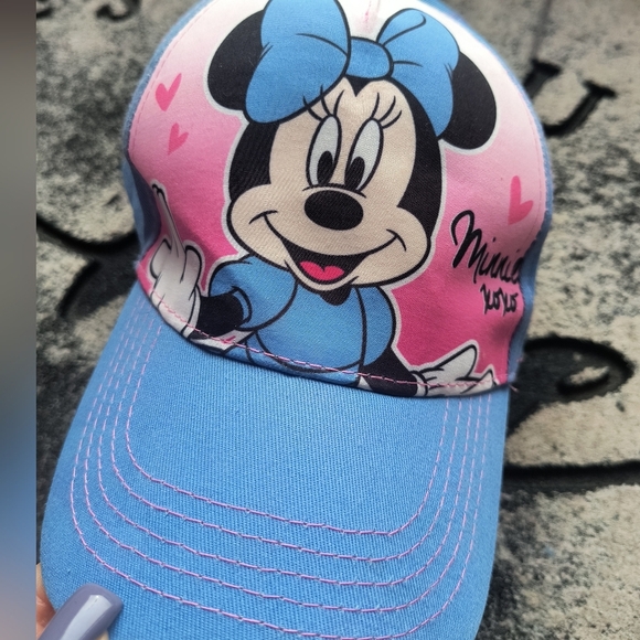 Girls Minnie Mouse Baseball Hat Blue Pink Cap Adjustable Strap Disney - Picture 4 of 8